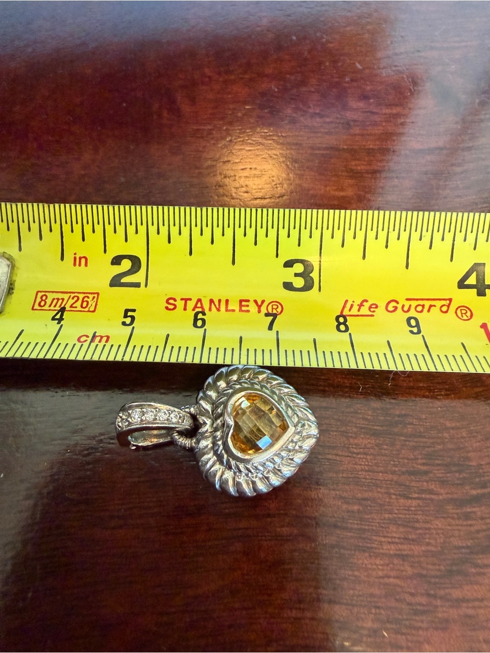 JUDITH RIPKA STERLING SILVER CHARM/PENDANT, CITRINE - Picture 4 of 4